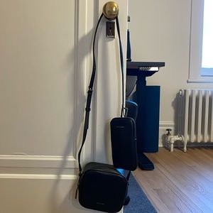 Matt & Nat black crossbody with removable cellphone pouch